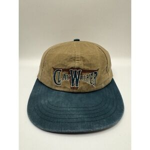 VTG 90s Clay Walker Country Music Hat Strapback USA Made Tan Teal Cap